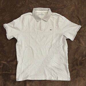 Vineyard Vines Gray and White Polo Shirt Classic Style